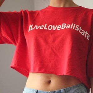 Ball State University DIY Cropped T-Shirt